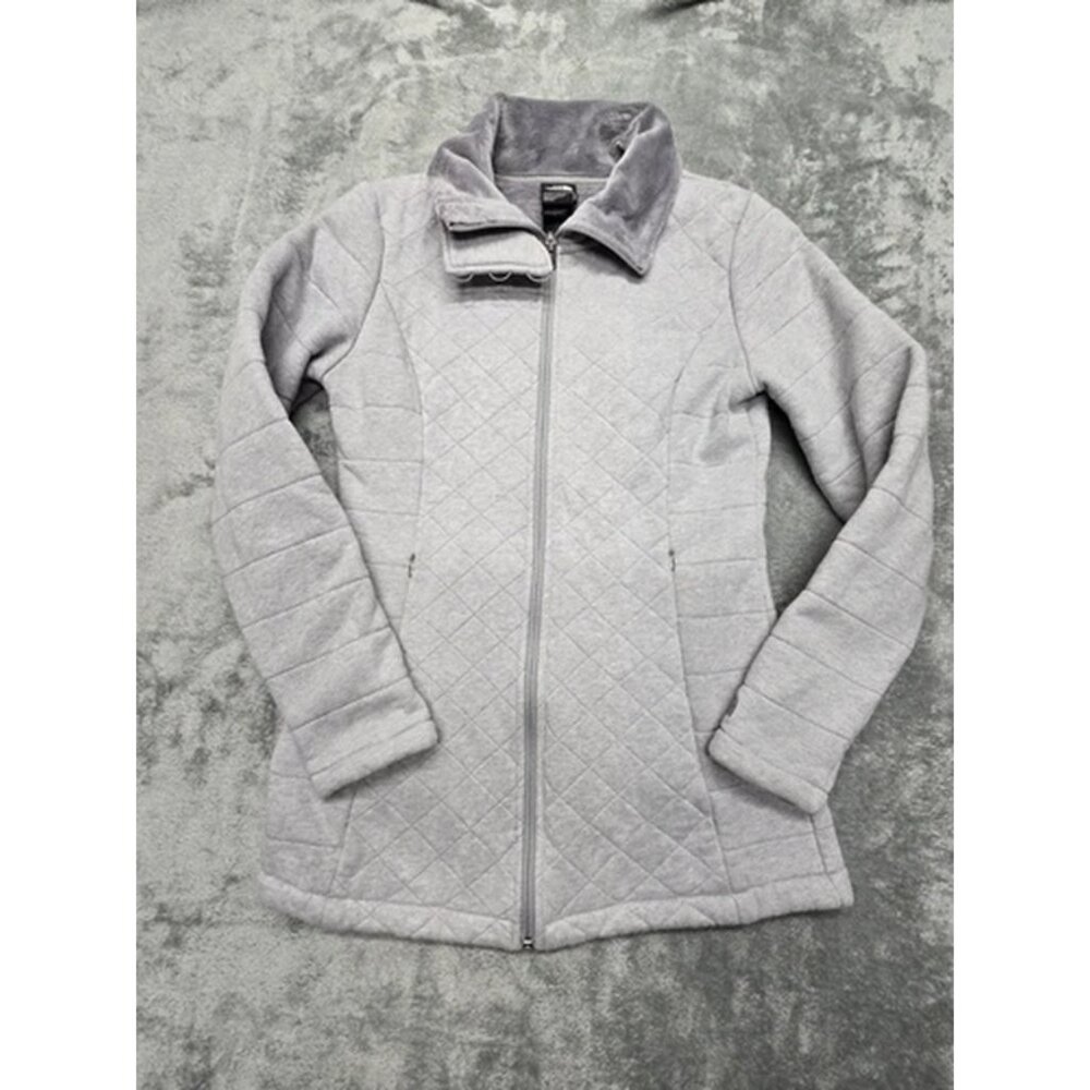 North Face Jacket Womens Small Mid-Length Silver Fleece Lined‎